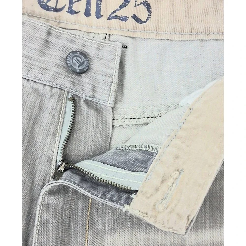 Ten 25 Jeans Men's Size 38 Gray Straight Leg Embroidered Back Pockets Pre-owned‎